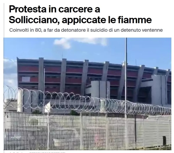 Caos carceri, 3 morti in 12 ore e disordini a Sollicciano - Comunicato stampa