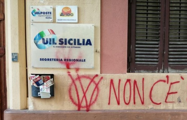 Scritte intimidatorie alla sede UIL Sicilia, la solidarietà della UILPA PP - Comunicato stampa